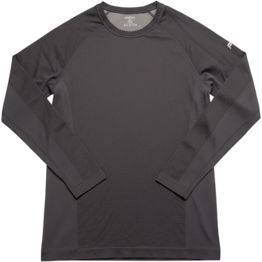 Fabletics Mens Gray Long Sleeve Seamless Training Shirt Size M Raglan Activewear